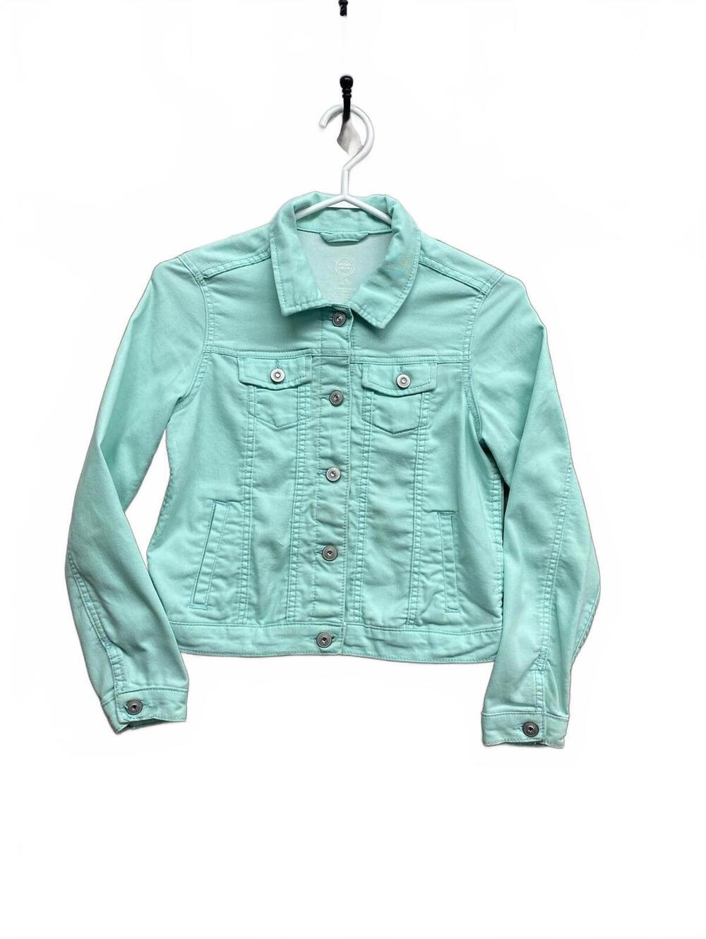 Wonder Nation Light Green Girls Denim Jacket Size L 10-12